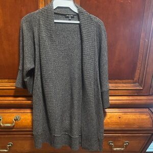 Massimo Dutti Charcoal Open-Front Cardigan